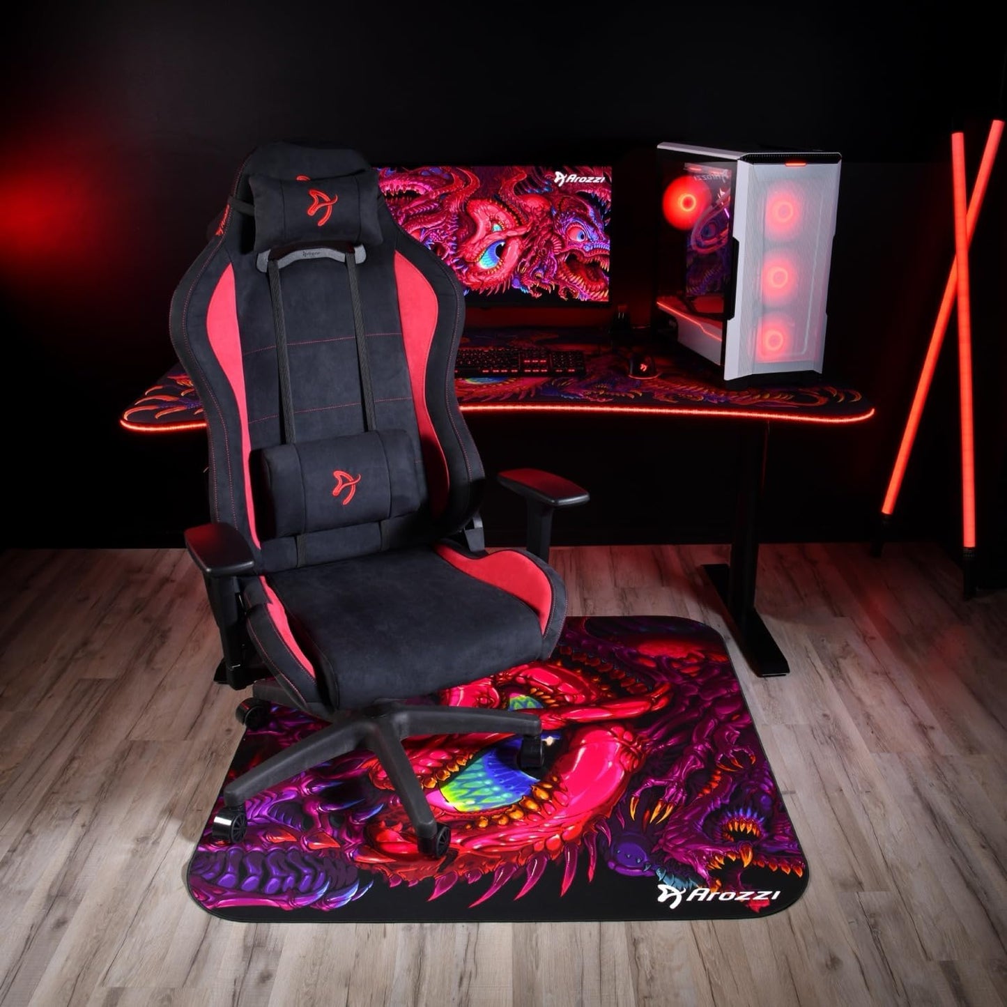 Arozzi Arena Ultrawide Curved Gaming Desk - Crawling Chaos