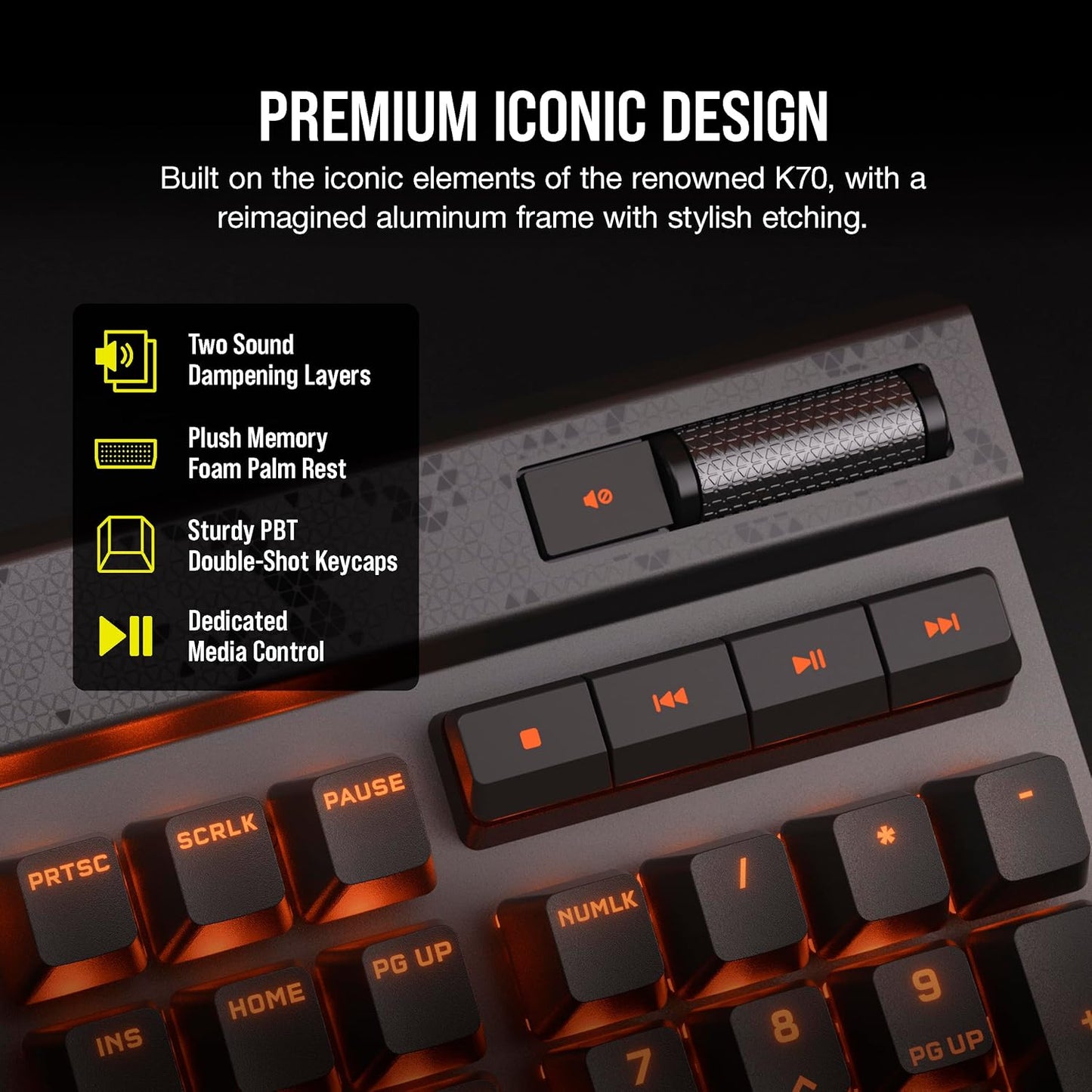 CORSAIR K70 MAX RGB Magnetic Mechanical Wired Gaming Keyboard
